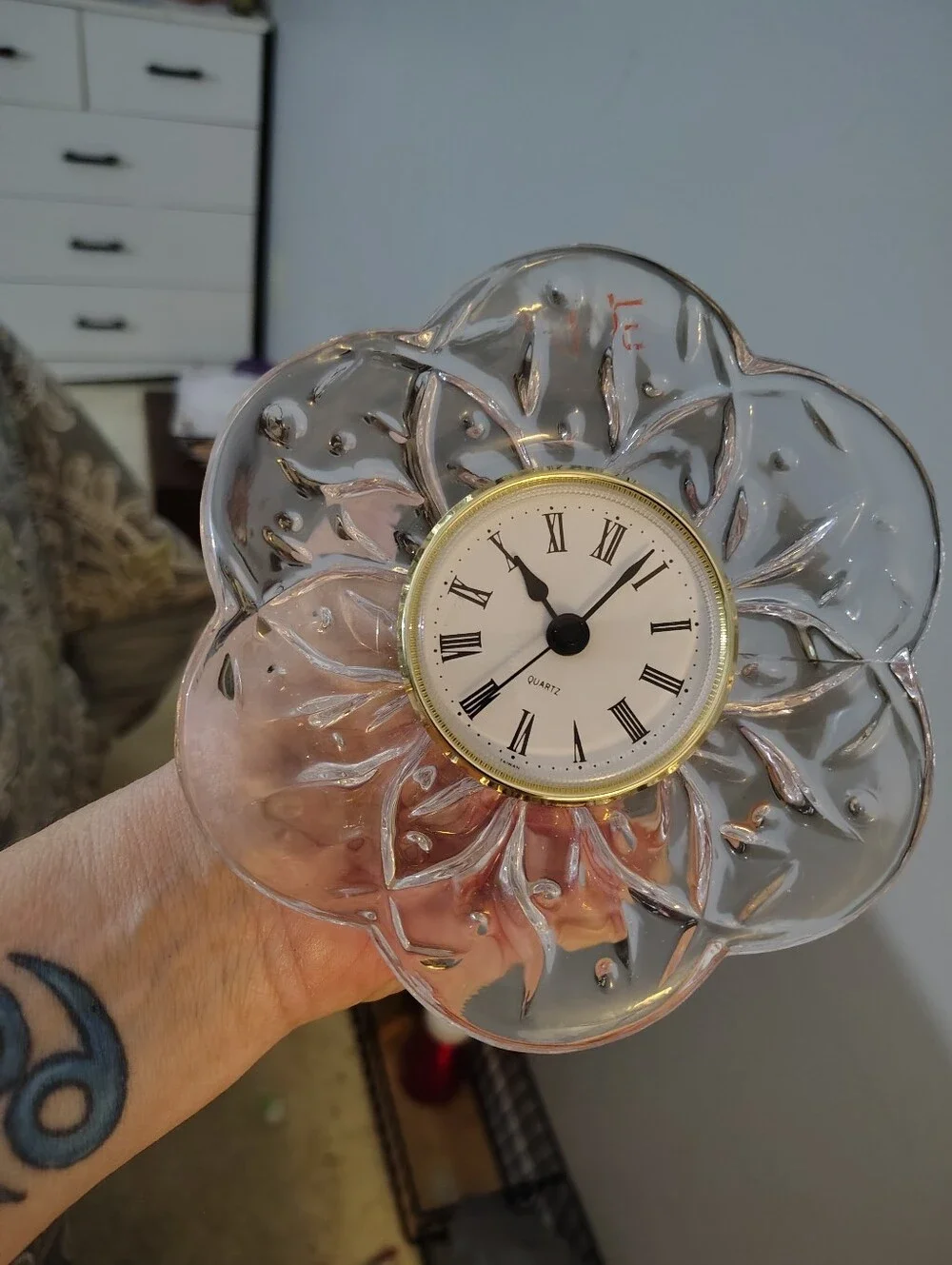Cristal d Arques France Lead Crystal Clock